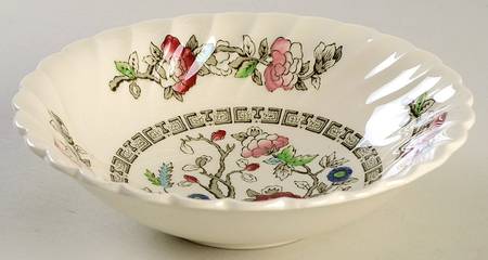 Indian Tree Green (Scalloped) Coupe Cereal Bowl