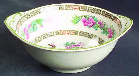Indian Tree Green (Smooth, Cream) Lugged Cereal Bowl