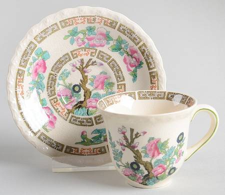 Indian Tree Flat Demitasse Cup & Saucer Set