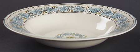 Ivy Leaf Blue Rim Soup Bowl