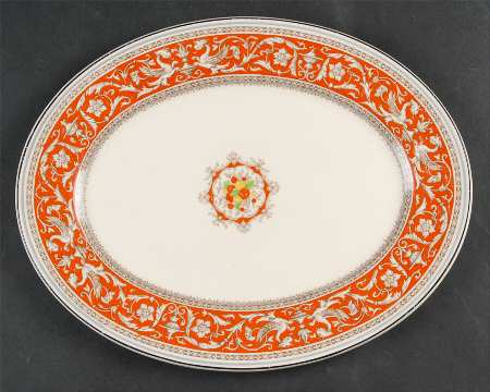 Medici Orange Red 12" Oval Serving Platter