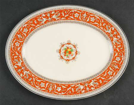 Medici Orange Red 11" Oval Serving Platter