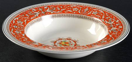 Medici Orange Red Rim Soup Bowl