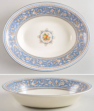 Medici Sky Blue 10" Oval Vegetable Bowl