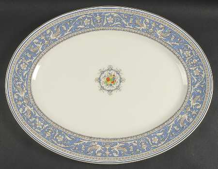 Medici Sky Blue 18" Oval Serving Platter