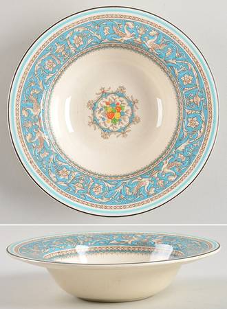 Medici Turquoise (Center Design) Rim Fruit/Dessert (Sauce) Bowl