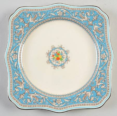Medici Turquoise (Center Design) Square Luncheon Plate