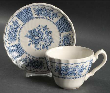 Melody Blue Flat Cup & Saucer Set