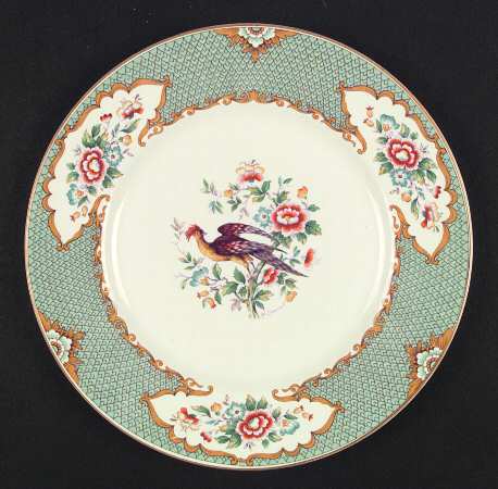 Old Bow Pheasant Green Dinner Plate