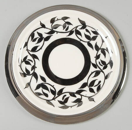 Old Silver Lustre Tea Tile