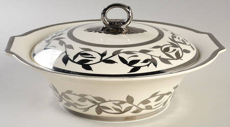 Old Silver Lustre Round Covered Vegetable