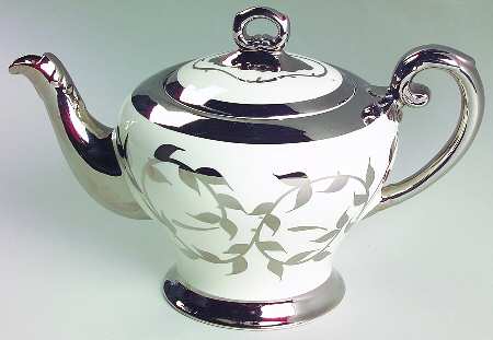 Old Silver Lustre Teapot & Lid