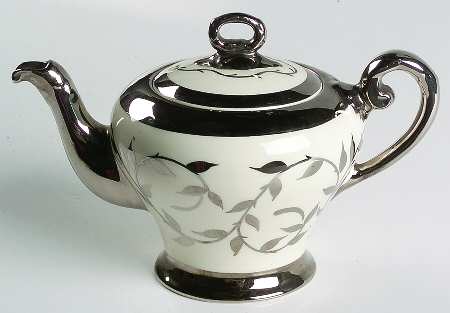 Old Silver Lustre Mini Teapot & Lid