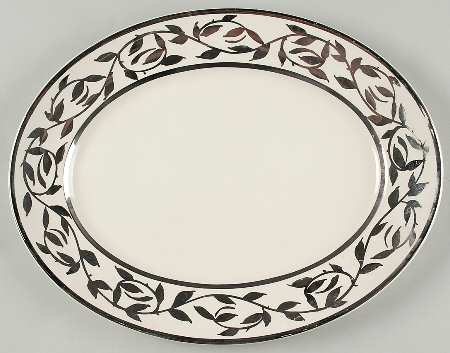 Old Silver Lustre 14" Oval Serving Platter