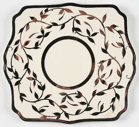 Old Silver Lustre Square Handled Cake Plate