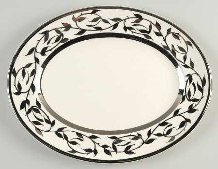 Old Silver Lustre 11" Oval Serving Platter