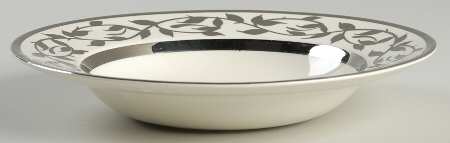 Old Silver Lustre Rim Soup Bowl