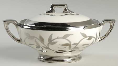 Old Silver Lustre Sugar Bowl & Lid