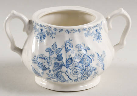 Oriental Garden Blue Sugar Bowl No Lid