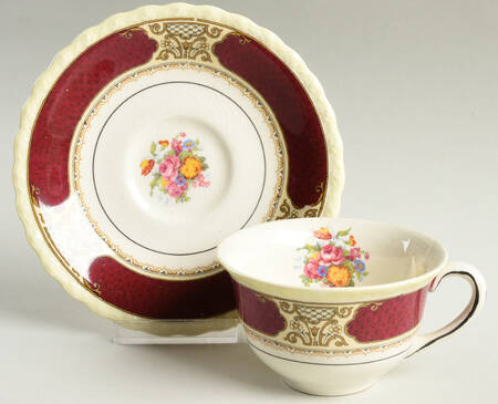 Persian Rose Flat Cup & Saucer Set