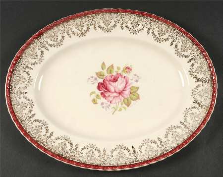 Princess Elizabeth Red 14" Oval Serving Platter