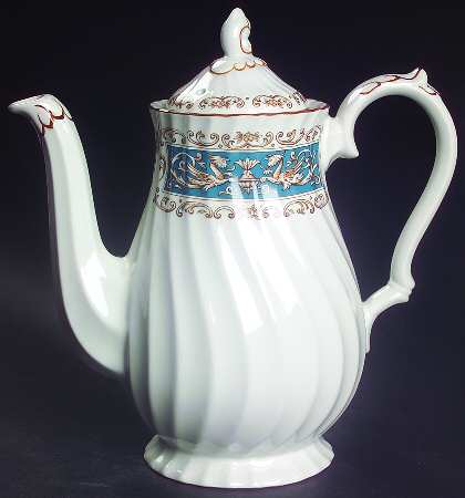 Rialto Teal Blue Coffee Pot & Lid