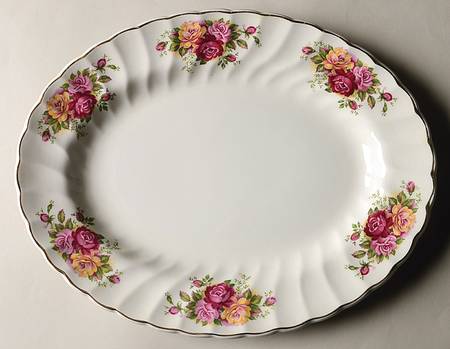 Rose Garden 12" Oval Serving Platter