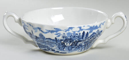 Royal Mail Blue Flat Cream Soup Bowl