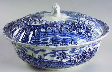 Royal Mail Blue Round Covered Vegetable