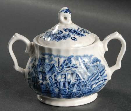 Royal Mail Blue Sugar Bowl & Lid