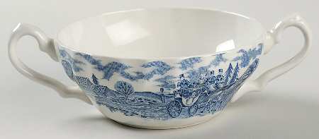 Royal Mail Blue Flat Cream Soup Bowl