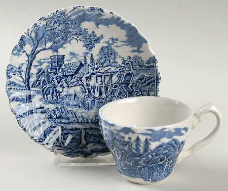 Royal Mail Blue Flat Demitasse Cup & Saucer Set