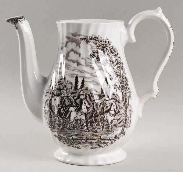 Royal Mail Brown (White Background) Coffee Pot No Lid