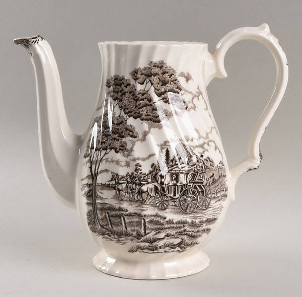 Royal Mail Brown (White Background) Coffee Pot No Lid