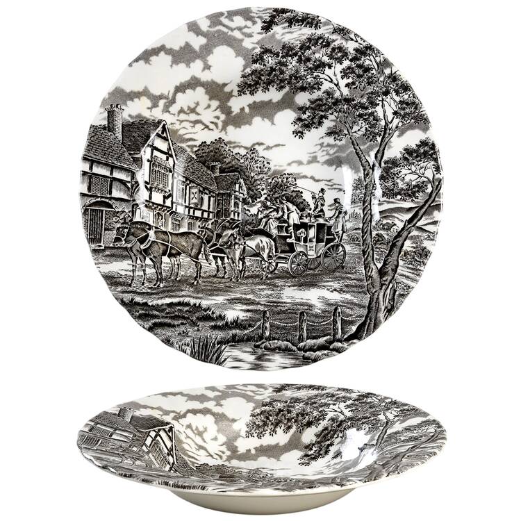 Royal Mail Brown (White Background) Rim Soup Bowl