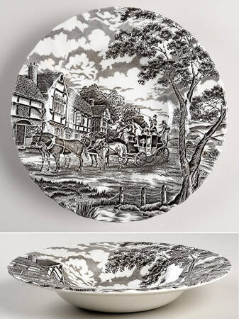 Royal Mail Brown (Cream Background) Rim Soup Bowl