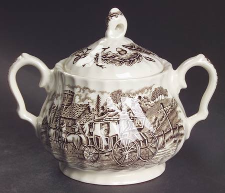 Royal Mail Brown (Cream Background) Sugar Bowl & Lid