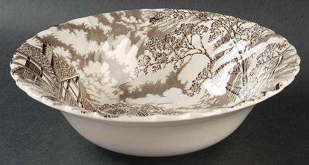 Royal Mail Brown (Cream Background) 8" Round Vegetable Bowl