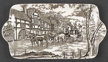 Royal Mail Brown (Cream Background) Tray for Creamer & Sugar with Lid