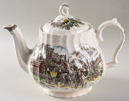 Royal Mail Multicolor (Cream Background) Teapot & Lid