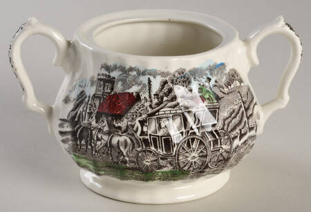 Royal Mail Multicolor (Cream Background) Sugar Bowl No Lid