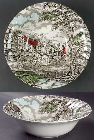 Royal Mail Multicolor (White Background) 8" Round Vegetable Bowl