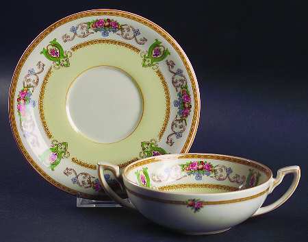 Rosalie Flat Cream Soup Bowl & Saucer Set