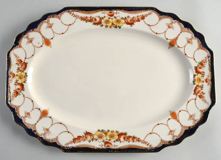 Rosemary (Square, Scalloped) 14" Oval Serving Platter