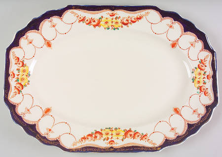 Rosemary (Square, Scalloped) 16" Oval Serving Platter