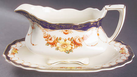 Rosemary (Square, Scalloped) Gravy Boat & Underplate/Relish