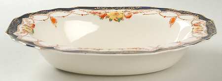 Rosemary (Square, Scalloped) 9" Oval Vegetable Bowl