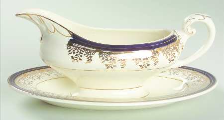 Royalty Cobalt Blue Gravy Boat & Underplate/Relish by Myott Staffordshire