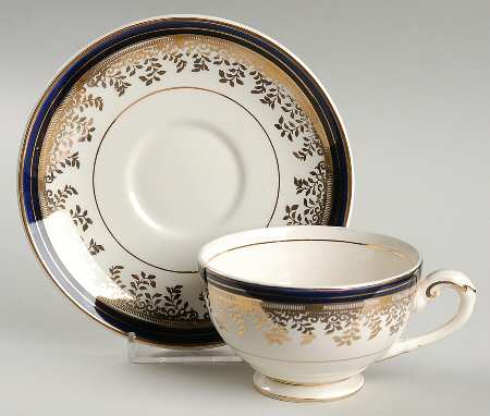 Royalty Cobalt Blue Footed Cup & Saucer Set