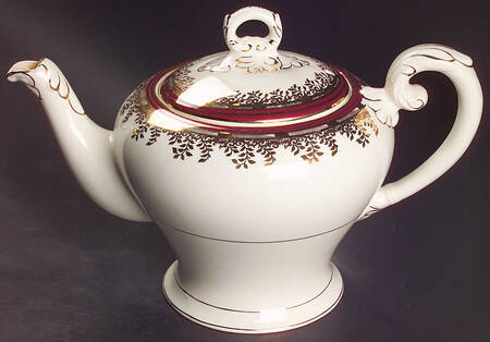 Royalty Maroon Band Teapot & Lid